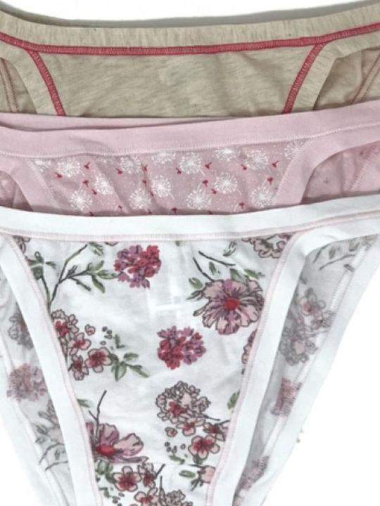 Βαμβακερά Γυναικεία Slip 3Pack Πολύχρωμα
