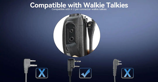 Μικροφωνο Ακουστικο Retevis Eek023 G Shape In-ear Earbud Kenwood 2 Pin Plug