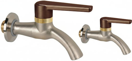 Effebi Antifreeze Outdoor Faucet 1755H404 1/2" Sky Flow Brown Handle