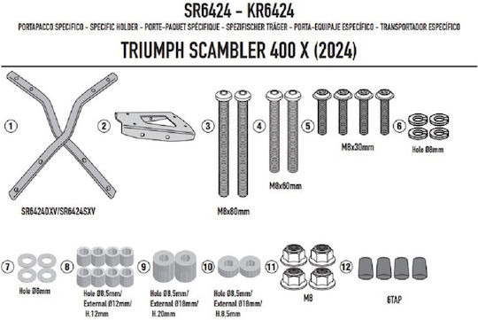 Givi Rack for Ducati Scrambler 400 for Triumph Scrambler
