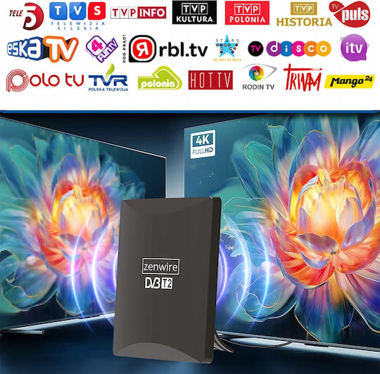 Zenwire Innenbereich / Draußen TV-Antenne (Benötigt Strom) Schwarze