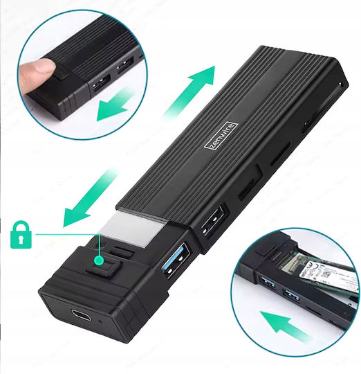 Zenwire Case for M.2 SATA III NVME Hard Drive with SATA Type-C Connection