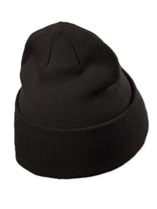 Beanie Unisex Σκούφος Πλεκτός σε Μαύρο χρώμα