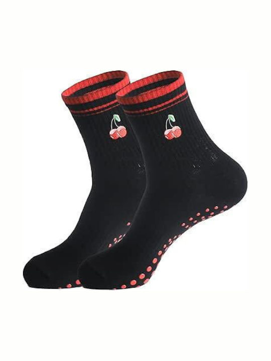 Anti-Slip Yoga & Pilates Socks Set 2 Pcs Black Red
