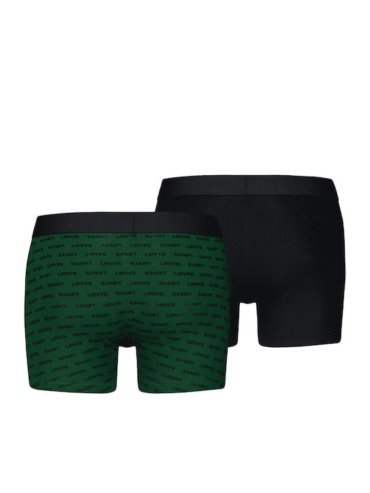 Herren Boxershorts Grün/Schwarz Mit Mustern 2er Pack