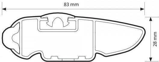 Nordrive 120cm. for Cars with Factory Bars (without Legs) Black