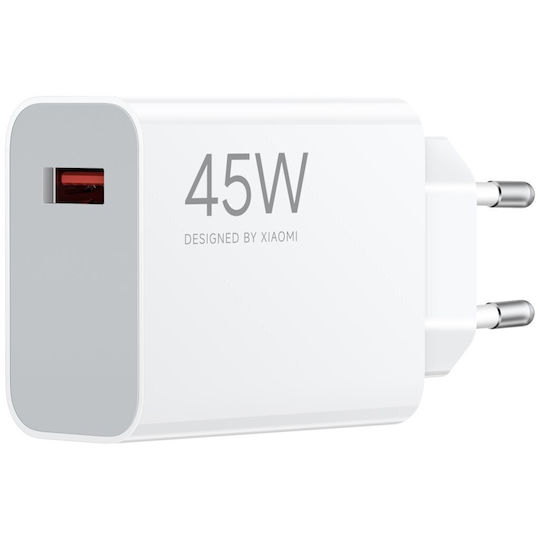 Xiaomi Charger with USB-A Port and Cable USB-C 45W Quick Charge 3.0 Whites (MDY-17-EF Bulk)