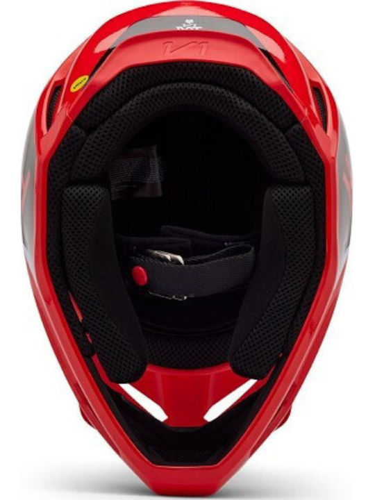Fox V1 Lean Red Motorcycle Helmet Motocross DOT / ECE 22.06