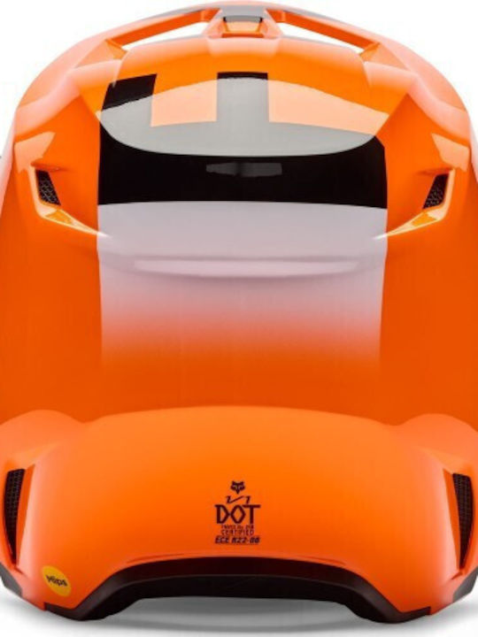 Fox V1 Shield Fluo Orange Κράνος Μηχανής Motocross ECE 22.06 / DOT