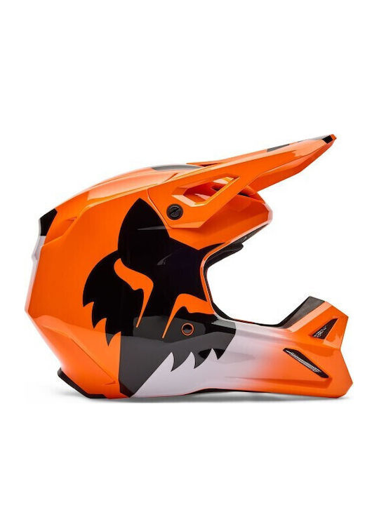 Fox V1 Shield Fluo Orange Κράνος Μηχανής Motocross ECE 22.06 / DOT