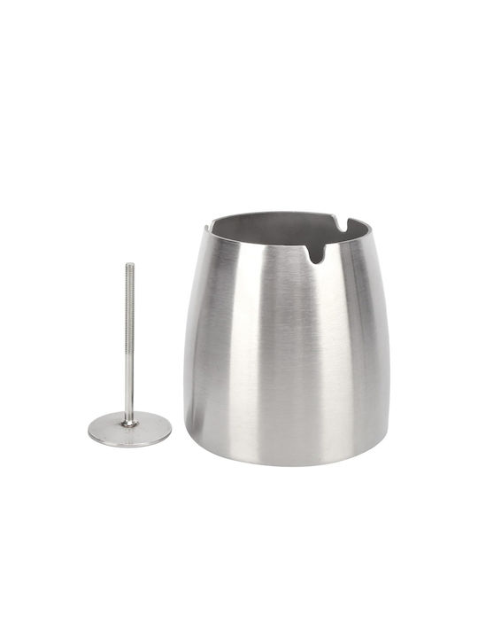 Inox Aschenbecher Antiwind 10x10,5cm Stapelbar