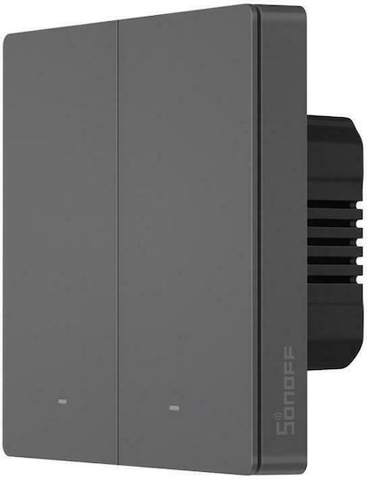 Sonoff M52c86 Recessed Wall Switch Wi-Fi Double with Gray Frame