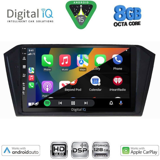 Digital IQ Car Audio System for Volkswagen Passat 2016-2023 (Bluetooth/USB/WiFi/GPS/Apple CarPlay/Android Auto) with 10" Touch Screen
