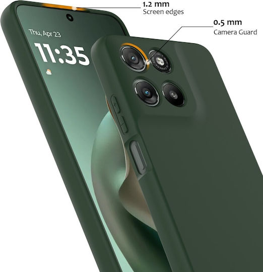 Solid Color Silicone Green Back Cover (Motorola Moto G57 Power 5g / G67 Power 5g)
