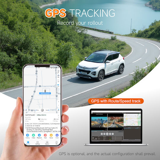 RoadPro A215 Set Camera DVR Auto 4K Cu Ecran 2.89" Wi-Fi GPS Și Cameră Marșarier