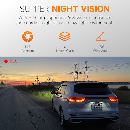 RoadPro A215 Set Camera DVR Auto 4K Cu Ecran 2.89" Wi-Fi GPS Și Cameră Marșarier