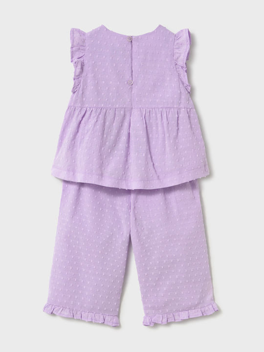 Mayoral Kids Set with Pants Summer 2pcs Lilac