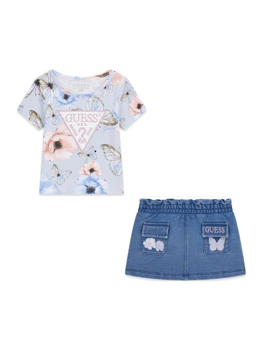 Kids Set with Skirt Summer 2pcs Blue