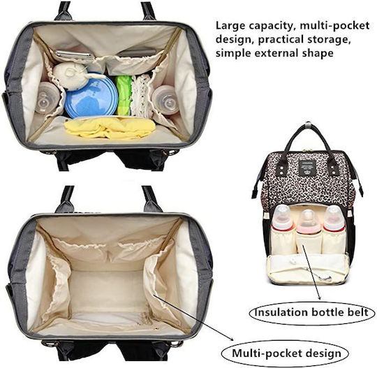 Lequeen Backpack Diaper Bag Black 26cm