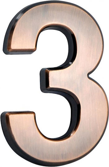 Number 3 Bronze Abs House Apartment Number 70x100 Mm
