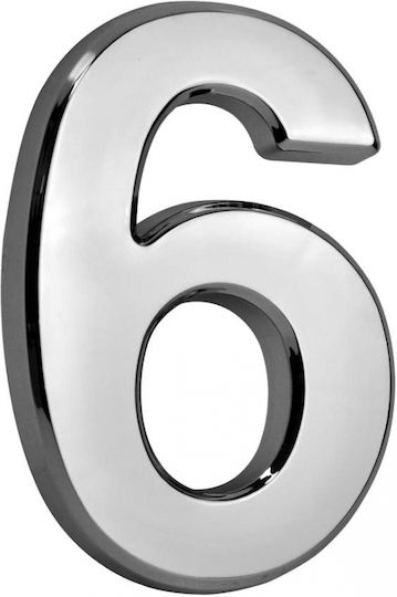 Silver Number 6 Abs House Apartment Number 70x100 Mm