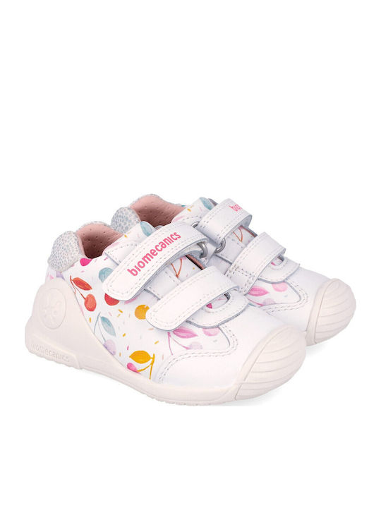 Kids Sneakers Anatomic with Hoop & Loop Closure White
