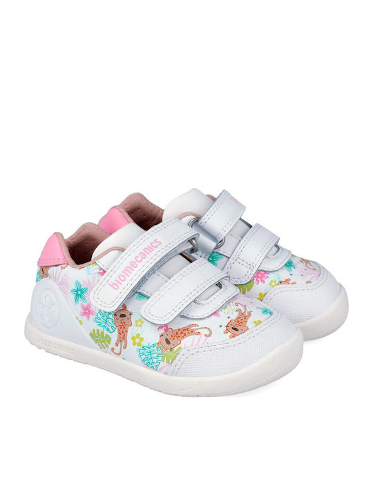 Biogateo Παιδικά Sneakers Ανατομικά με Σκρατς Λευκά