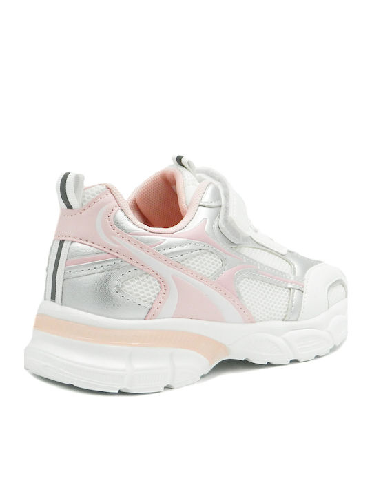 Kids Sneakers with Hoop & Loop Closure White