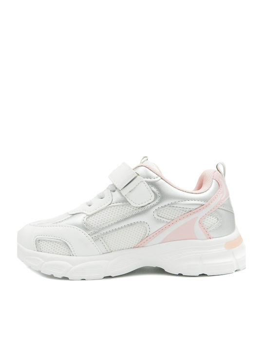 Kids Sneakers with Hoop & Loop Closure White