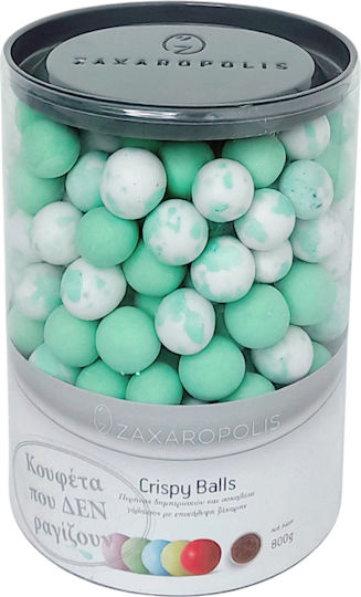 Zaxaropolis Crispy Jordan Almonds in Round Shape with Chocolate Flavour Green 800gr