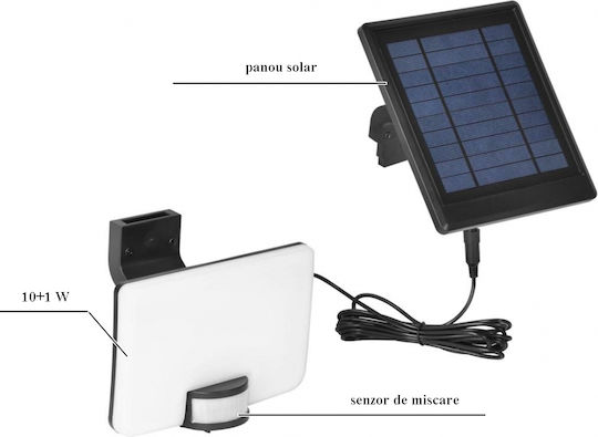 SGTT Lampa Solară 1500lm Alb Natural 4000K Cu Senzor De Mișcare IP54