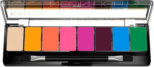 Eveline Neon Lights Paletă Cu Fard De Pleoape Matifiant În Formă Pudră Presată 9.6gr