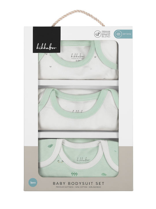 Kikka Boo Sleepy Sheep Set of Baby Bodysuits Green 3 Pieces