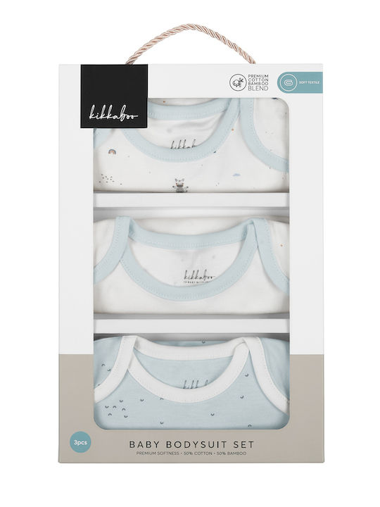 Kikka Boo Stripy Friends Baby Bodysuits Blue Set 3 Pieces