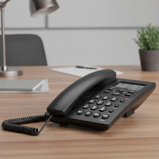 Avizar Landline Phone Model Tx-8975 Multifunction 16-character Lcd Screen Black