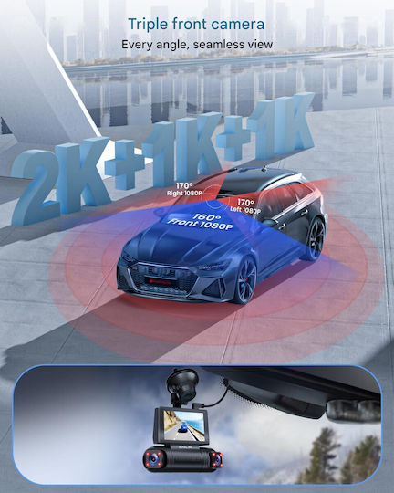 Set Cameră DVR Auto 1440P cu Ecran Wi-Fi și Cameră de Marșarier