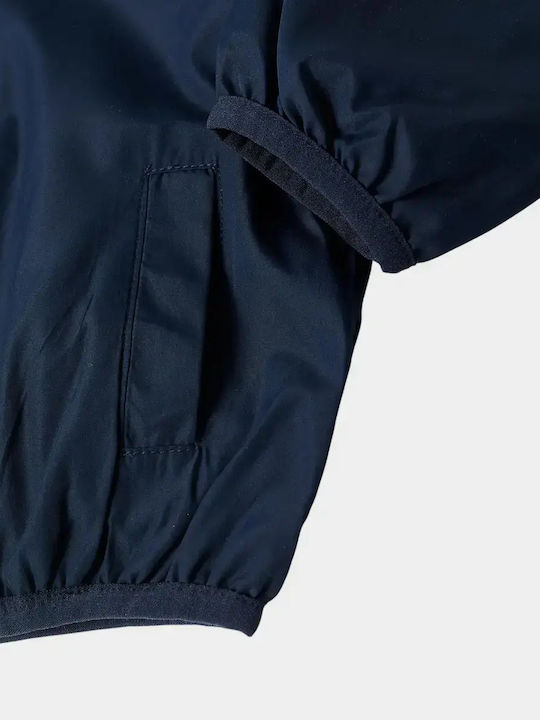 Kids Casual Windproof Jacket with Hood Dark Blue