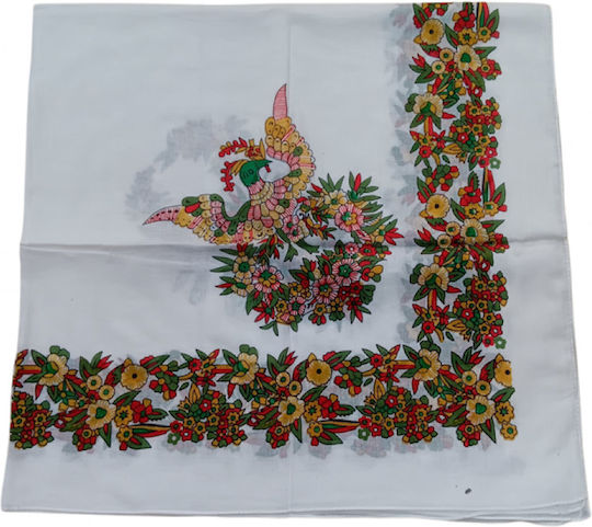 Afoi Giannakopouloi Women's White Scarf Traditional Costume Accessory