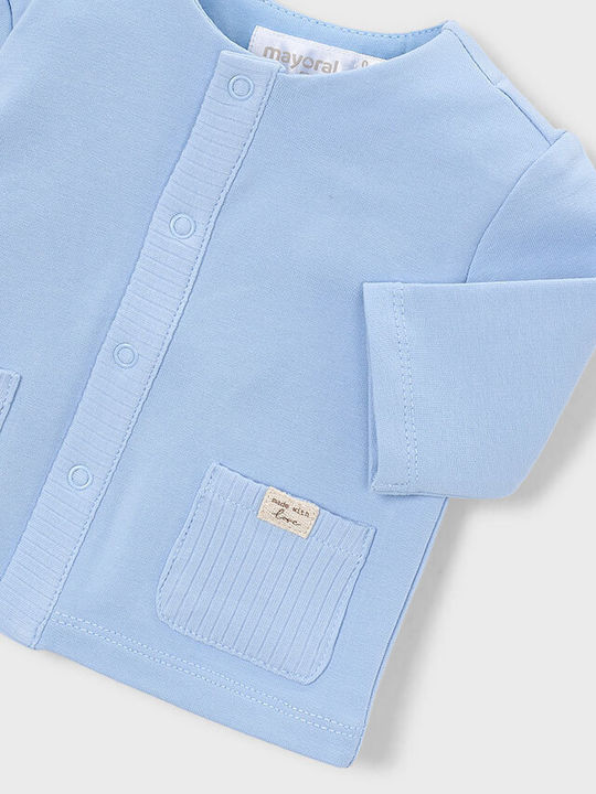Kinder-Strickjacke Baumwoll Hellblau