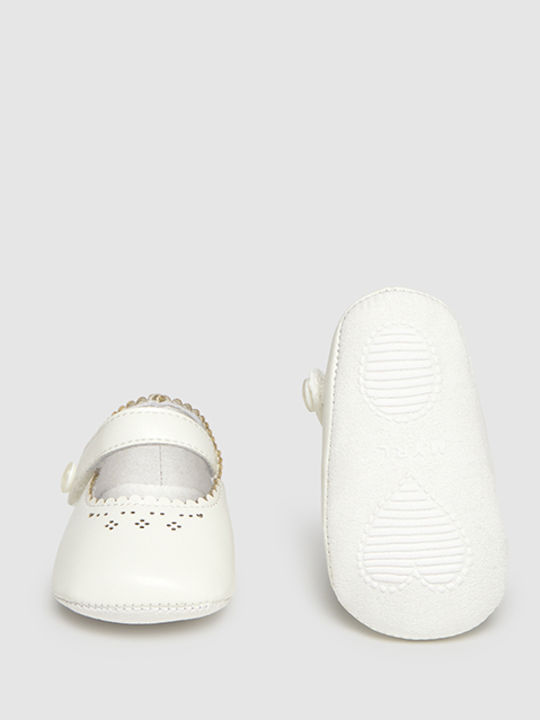 Kids Ballerinas with Hoop & Loop Closure White
