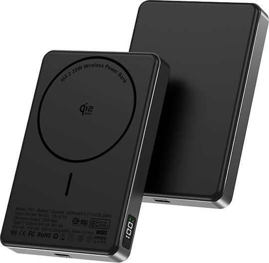 Voltres Baterie Externă MagSafe 10000mAh 25W cu Port USB-C Negru