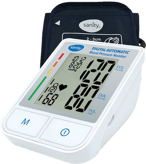 Sanity Basic Standard Md 5940 Дигитален Апарат За Кръвно Налягане За Ръка 22-32 См Маншет 2 Потребители Памет 120 Записа Бял