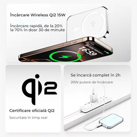 Voltres MagSafe Power Bank 10000mAh 15W mit USB-C Ausgangsanschlüsse Schwarz