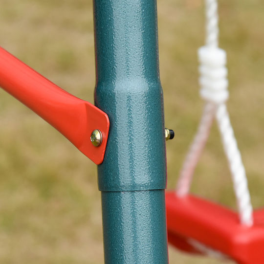 Outsunny Double Metal Swing for 3+ Years Green