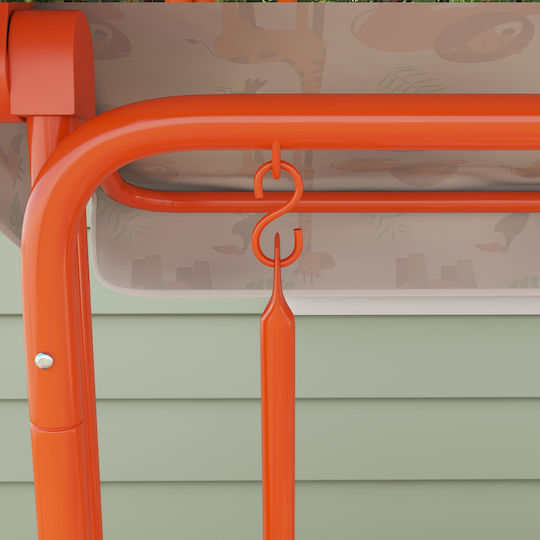 Aiyaplay Double Swing with Seat Belt Metal 112x75x120cm for 3+ Years Orange