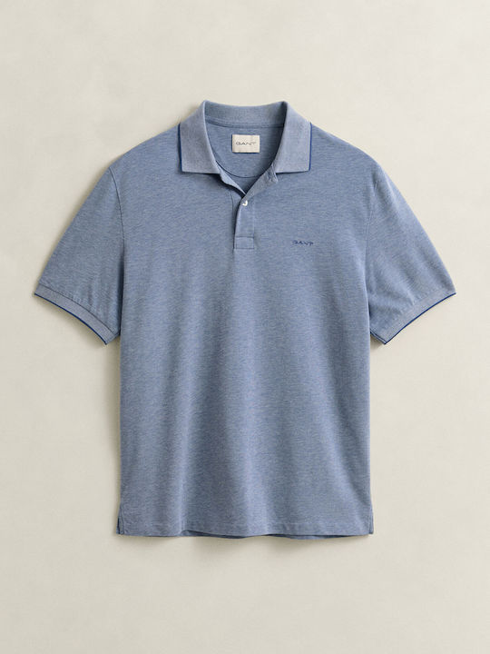 Polo Blouse Short Sleeve Steelblue