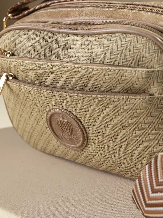 Straw Women's Crossbody Bag Light Beige Straw