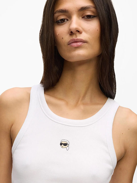 Logo Logo Women's Cotton Sleeveless White Blouse