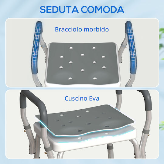 HomCom Bathroom Seat 52x45x57cm 712-070V00GY