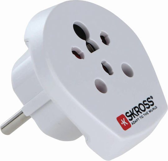 Skross Travel Adapter India Israel Denmark To Europe 16a White